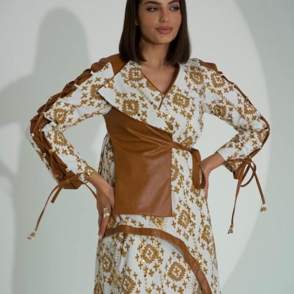 Printed with lather touch kaftan