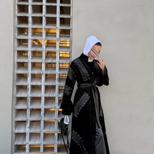 Winter blazer with lather patch /embroidered