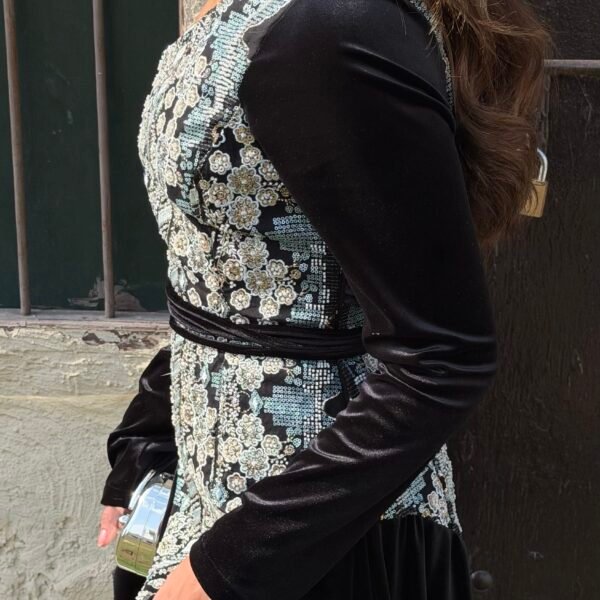 Embroidery fancy Black kaftan  maqhmal